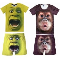 Funny Hulk Gorilla T-Shirt and Shorts Set